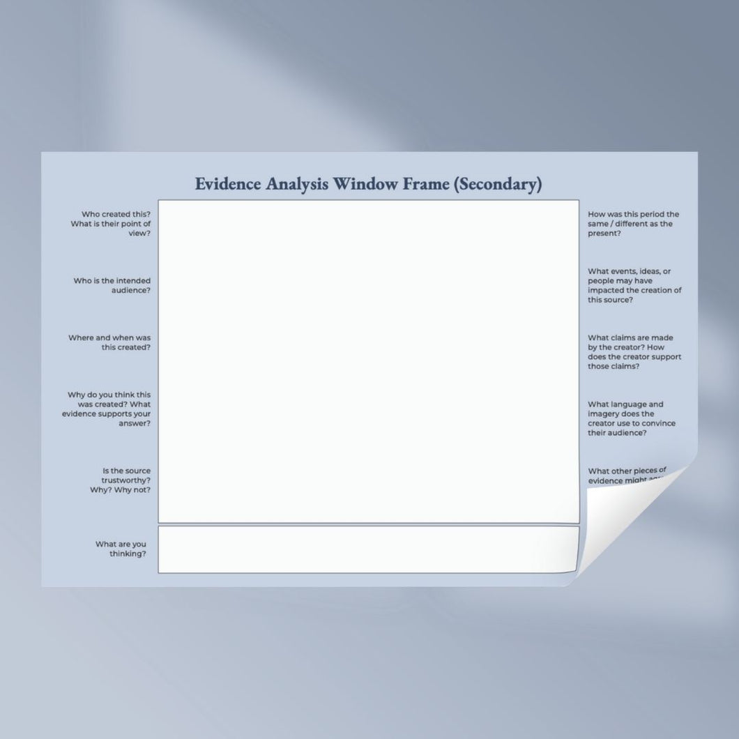 Evidence Analysis Window Frame (Secondary)